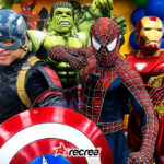 Superhéroes Characters_Capitán America, Iroman, Hulk & Spiderman, Recrea Usa