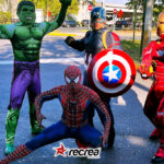 Superhéroes Characters_Capitán America, Spiderman, Hulk & Iroman, Recrea Us